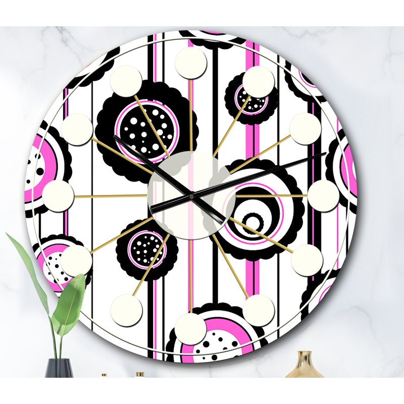 Horloge murale circulaire Mid-Century, Surdimensionné