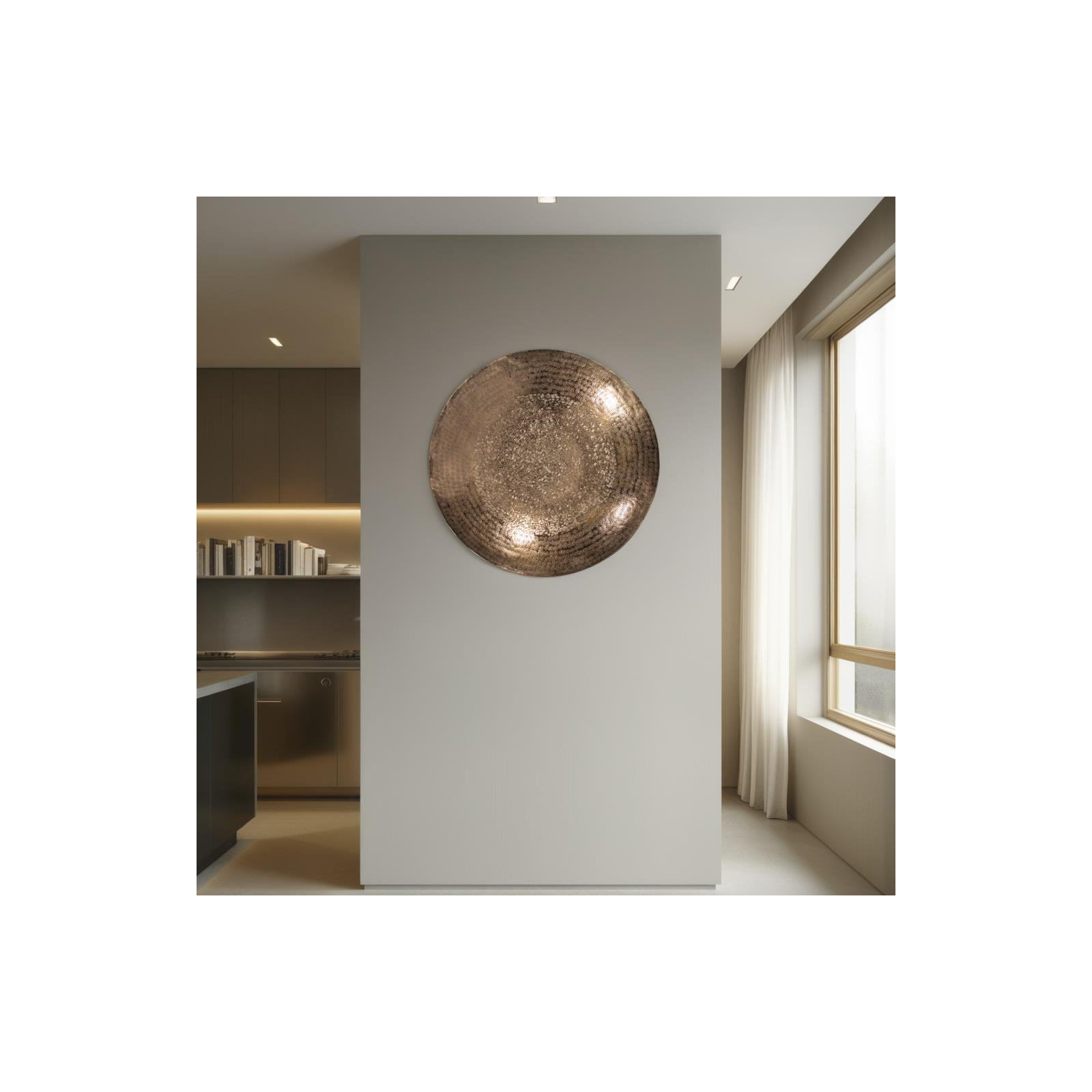 Fontana Decorative Bowl, 4" H x 23.5" W x 23.5" D, Deep Bronze
