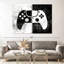 Ensemble de 2 manettes de jeu grunge sur toile-2039253115