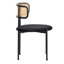 Velvet Upholstered Metal Armchair in Black