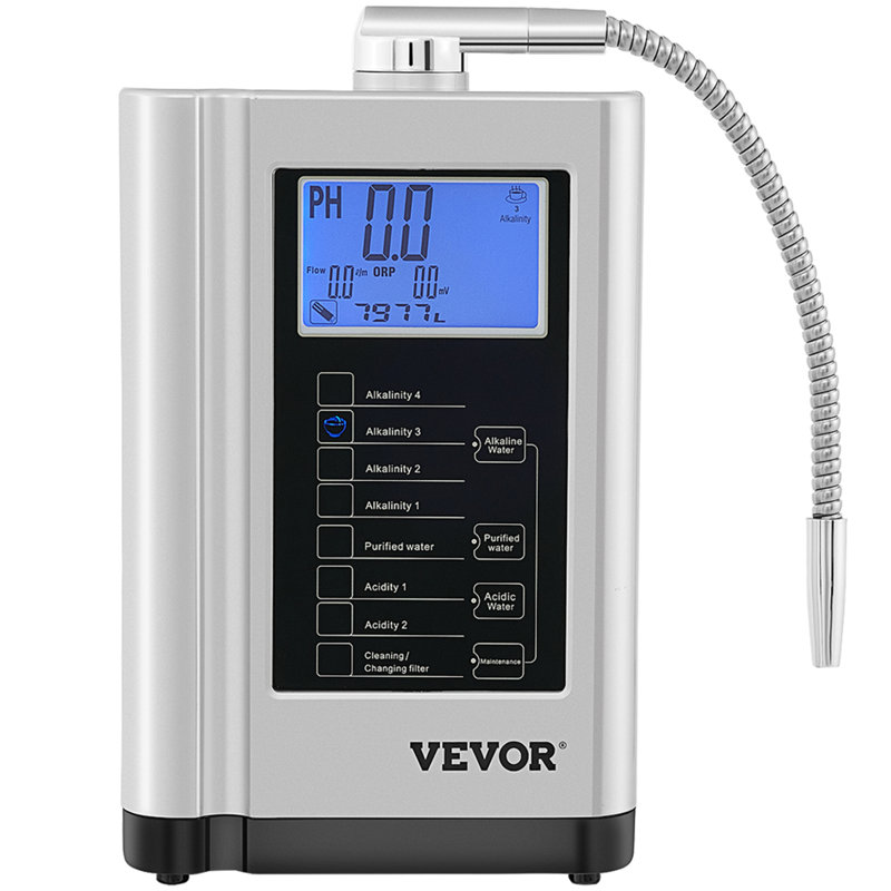 VEVOR Water Ionizer Machine, 7 Water Settings, Alkaline Acid Home Filtration System