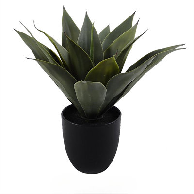 Faux Foxtail Agave in Minimalist Black Pot