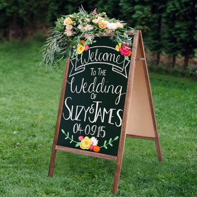 Freestanding Fiberboard Reversible Small - 2' - 4' Chalkboard