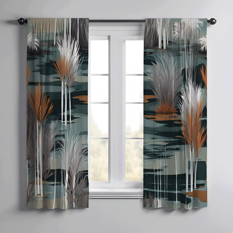 Paire de rideaux semi-transparents en polyester Elisbeth, L 56 po x L 78 po