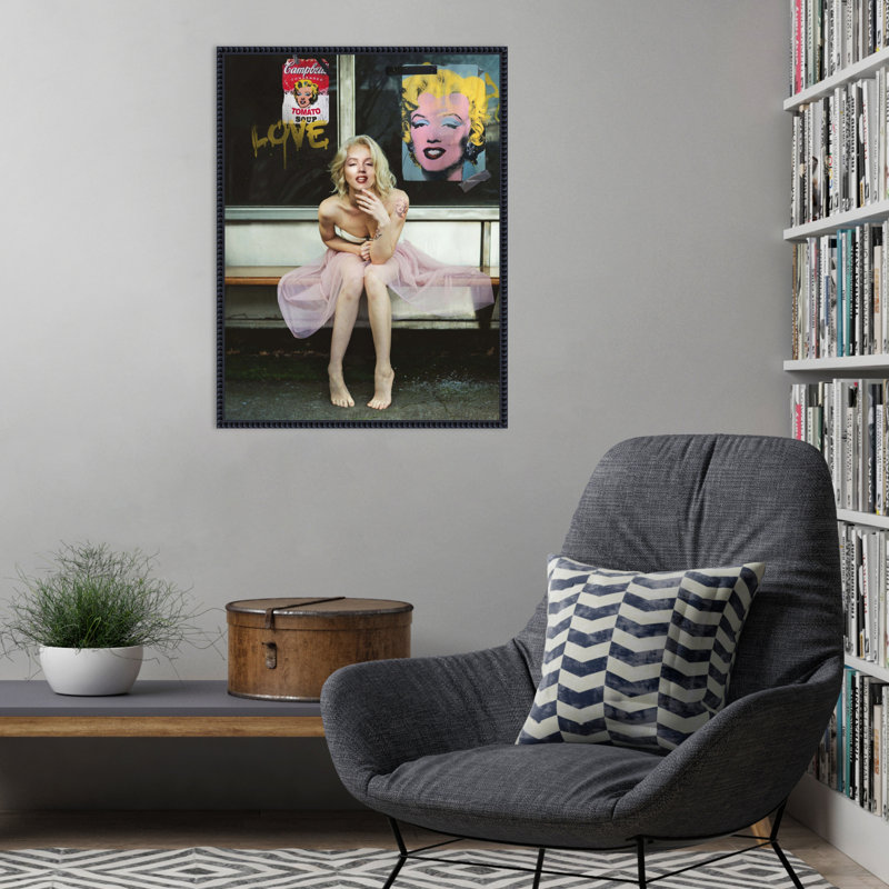 New Marilyn by Dikhotomy Framed Canvas Wall Art Print, 30" H x 23" W