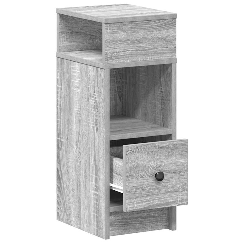 Bedside Cabinets 2 Pcs With Drawer 25X31x66 Cm, Grey Sonoma, 1