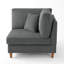Fauteuil rembourré en velours côtelé gris Seemab-94322392