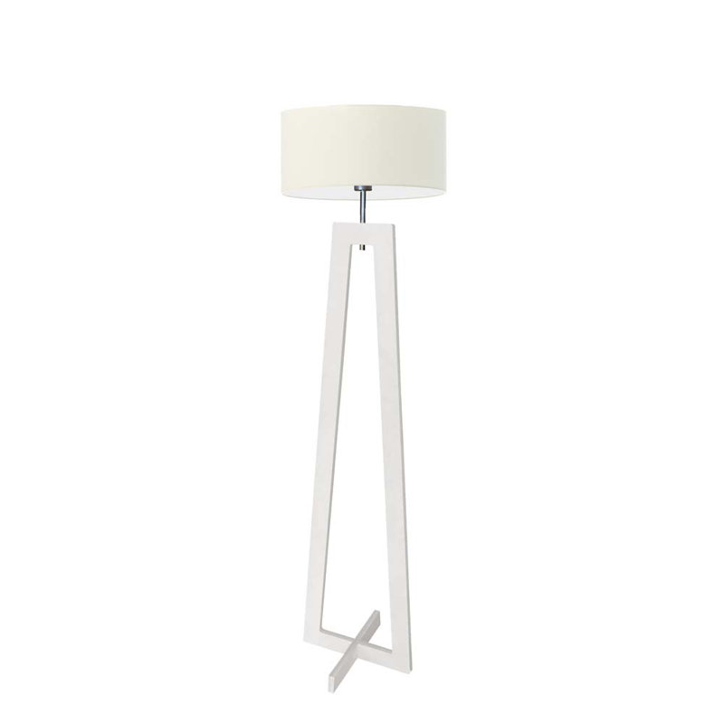 Chakka 148cm Traditional Floor Lamp, White, Beige