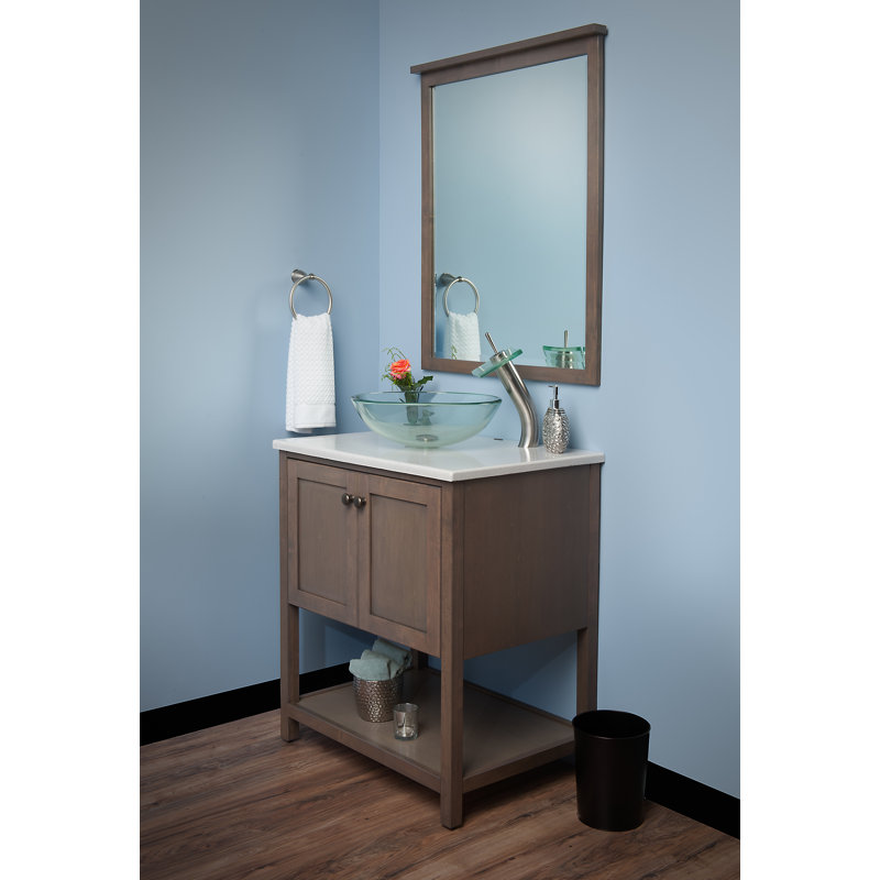 Single-handle Bathroom Faucet, Brushed Nickel, Clear