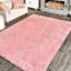 Tapis à poil long rose pastel uni pour le salon, la chambre à coucher, la salle à manger et la chambre de bébé Ahsan-18101015