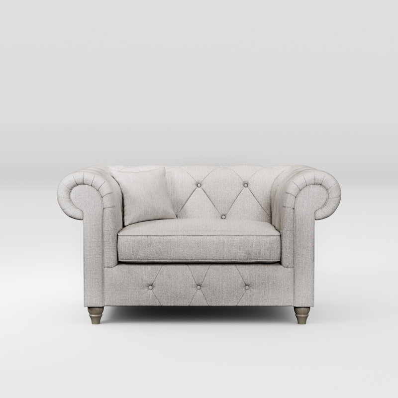 Ellrich Upholstered Chair And A Half, Ash, Washed Oak