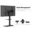 Black Swivel Floor Stand Mount with Shelving, Holds up to 88 lbs