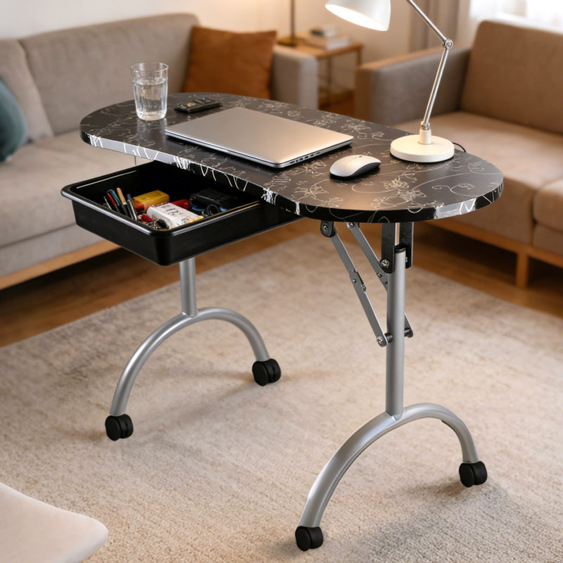 Foldable Manicure Table with Drawer
