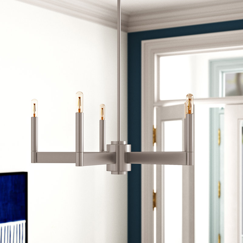 Lamarco 5 - Light Dimmable Classic / Traditional Chandelier, Brushed Nickel