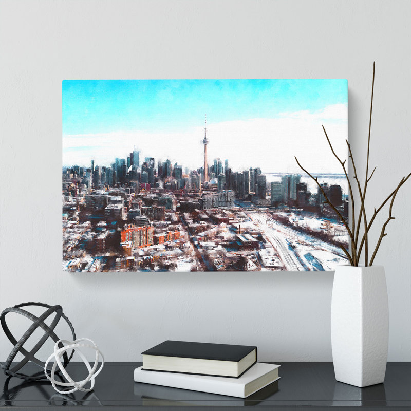 Snowy Toronto Painting - Wrapped Canvas, 60cm H x 91cm W x 3cm D