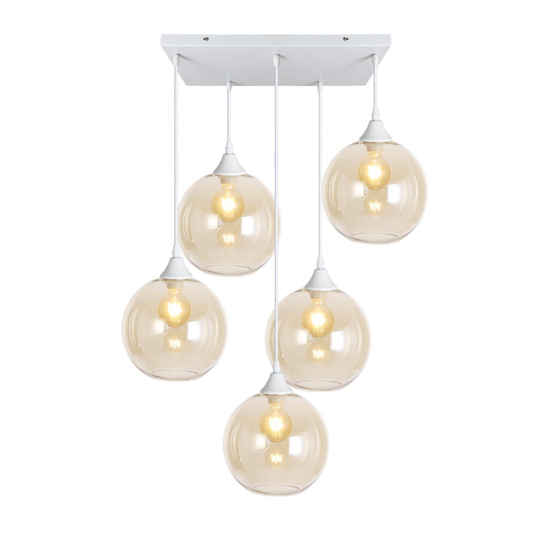 Vanderbilt 5 - Light Cluster Pendant, Amber, White