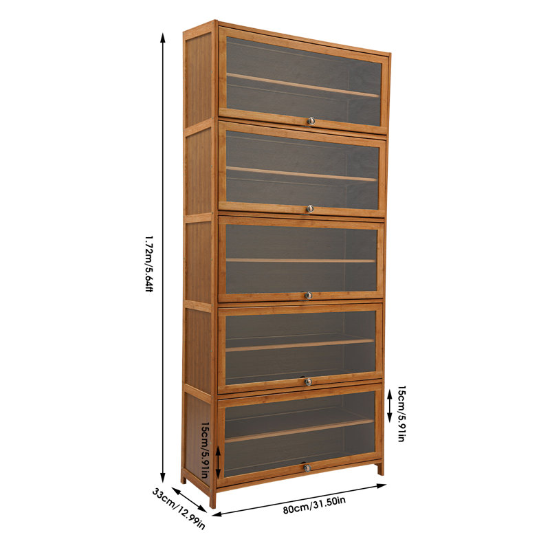10-layer Rectangular Freestanding Bamboo Shoe Cabinet with Doors