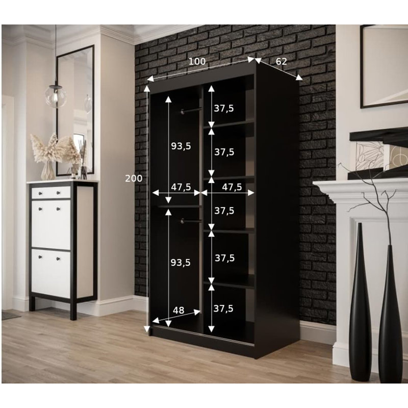 Niamarie 2 Door Manufactured Wood Wardrobe