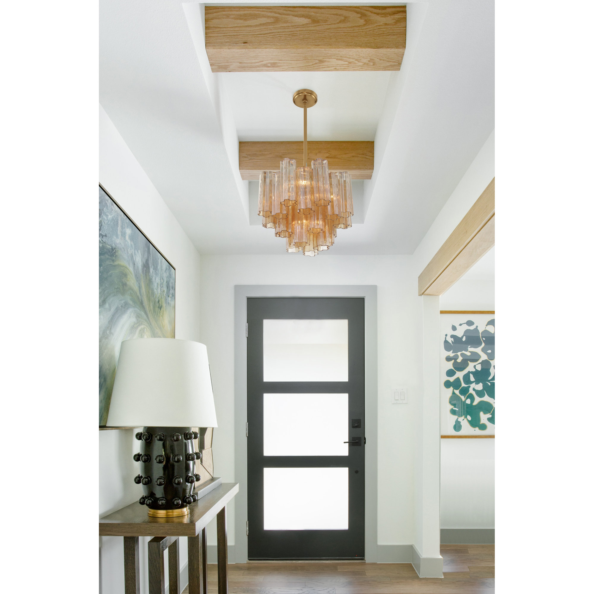 Arras Dimmable Tiered Chandelier, Yellow, Aged Brass, 13.75" H x 17.75" W x 17.75" D