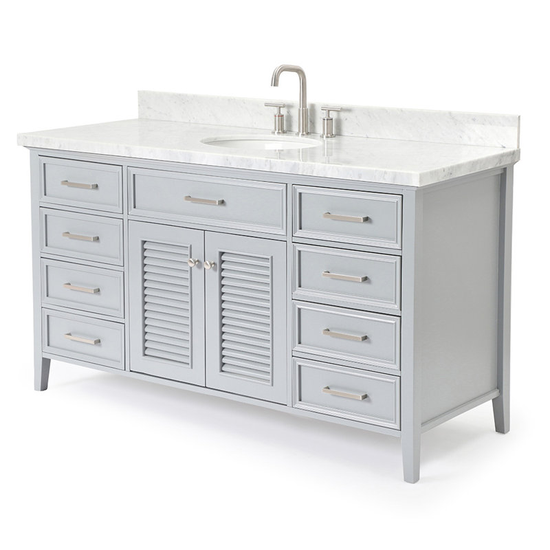 Ensemble de meuble-lavabo simple 61 po Blazier, Gris