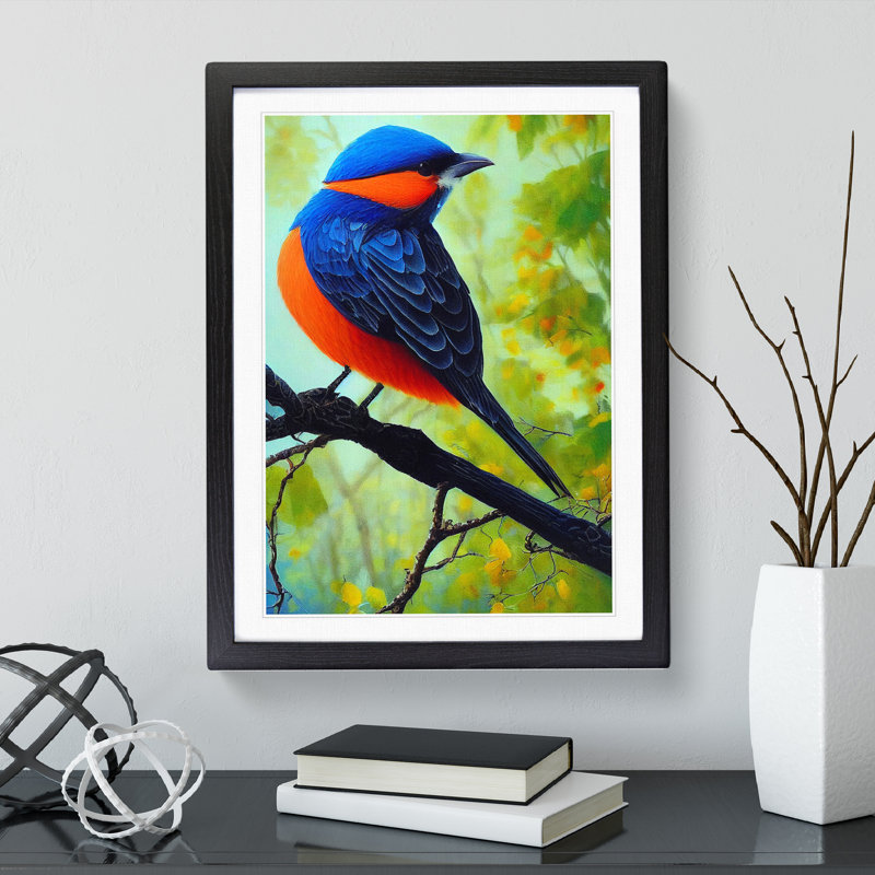 Breathtaking Bird - Print, 66cm H x 48cm W x 2cm D, Black Framed, White