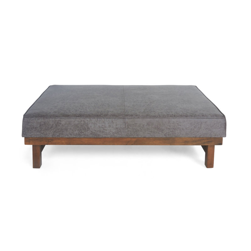 Cadell Upholstered Ottoman, Slate Microfiber/Microsuede