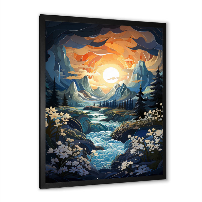 Reproduction d'art sur toile «Orangeberg sarcelle» par Ansel Adams, Cadre photo noir, H 20 po x l 12 po x P 1 po