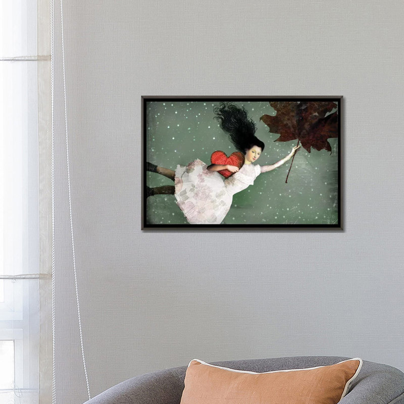 «Back to Earth I» par Catrin Welz-Stein - reproduction, H 18 po x l 26 po x P 1,5 po, Toile encadrée de bois rustique foncé