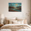 Tableau sur toile « Marais au clair de lune turquoise avec quenouilles et eau à motifs »-744089832