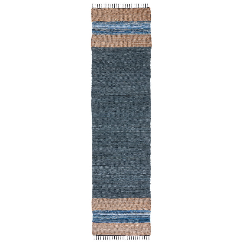 Patrick Handwoven Blue/Beige Area Rug, Runner 2'3" x 7'