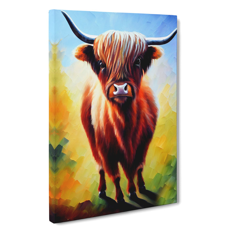The Amazing Highland Cow - Print, No Matte, 50cm H x 35cm W, Wrapped Canvas