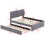 Lit plateforme tapissier double avec lit gigogne Merthie-916249874