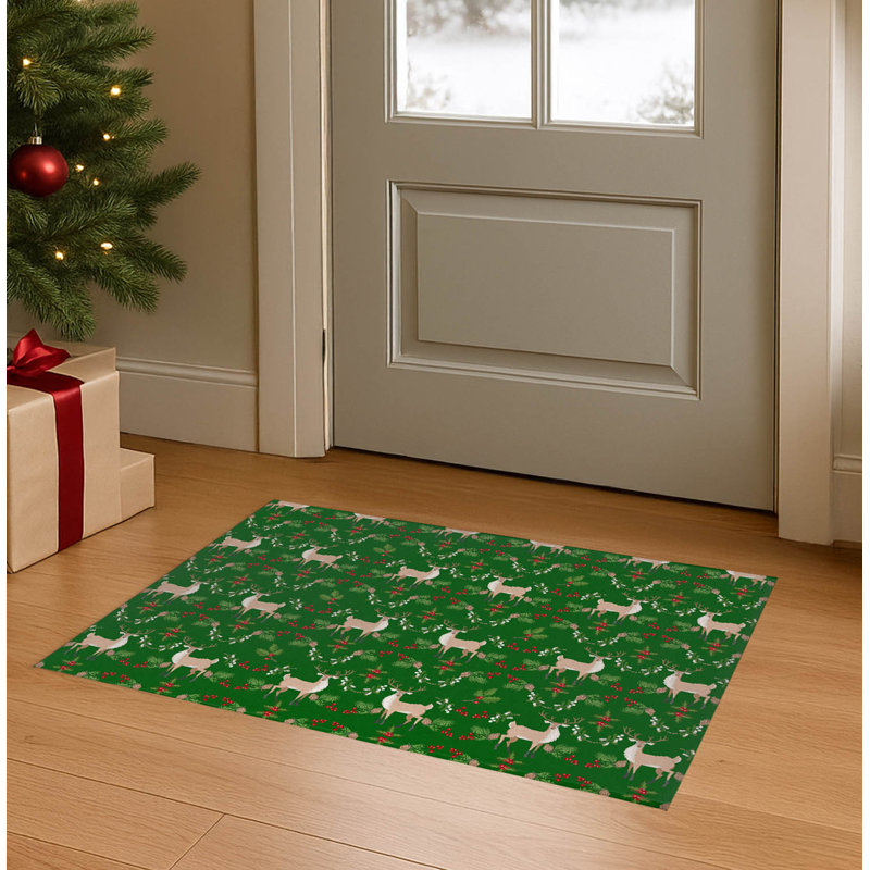 Paillasson Botanical Deer, Vert, L 24 po x L 36 po