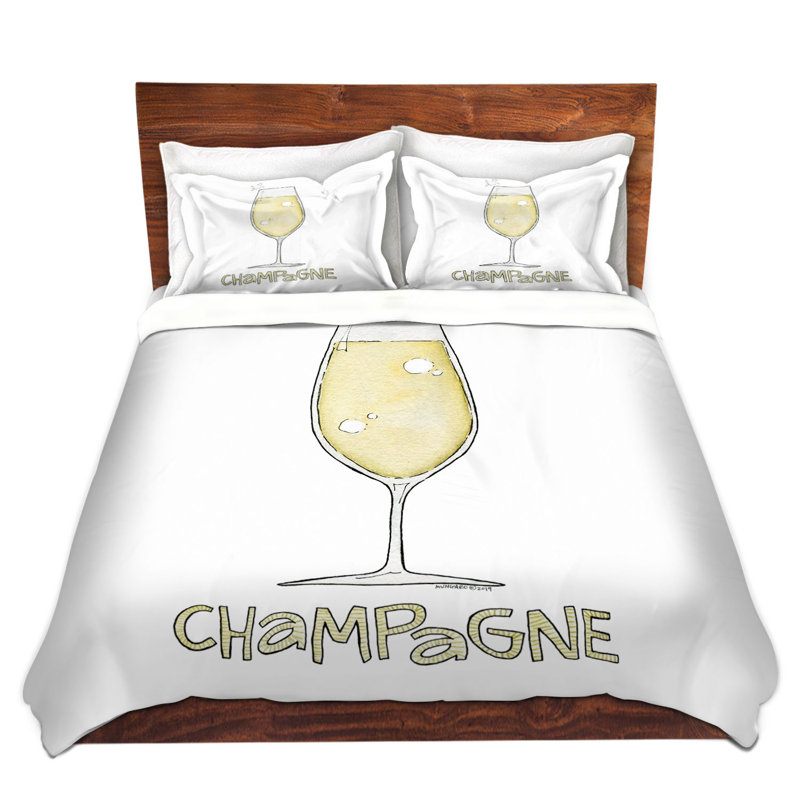 Ensemble de housse de couette en microfibre DiaNoche par Marley Ungaro - Cocktail Champagne