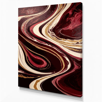 Abstrait art fluide sur toile brune 71