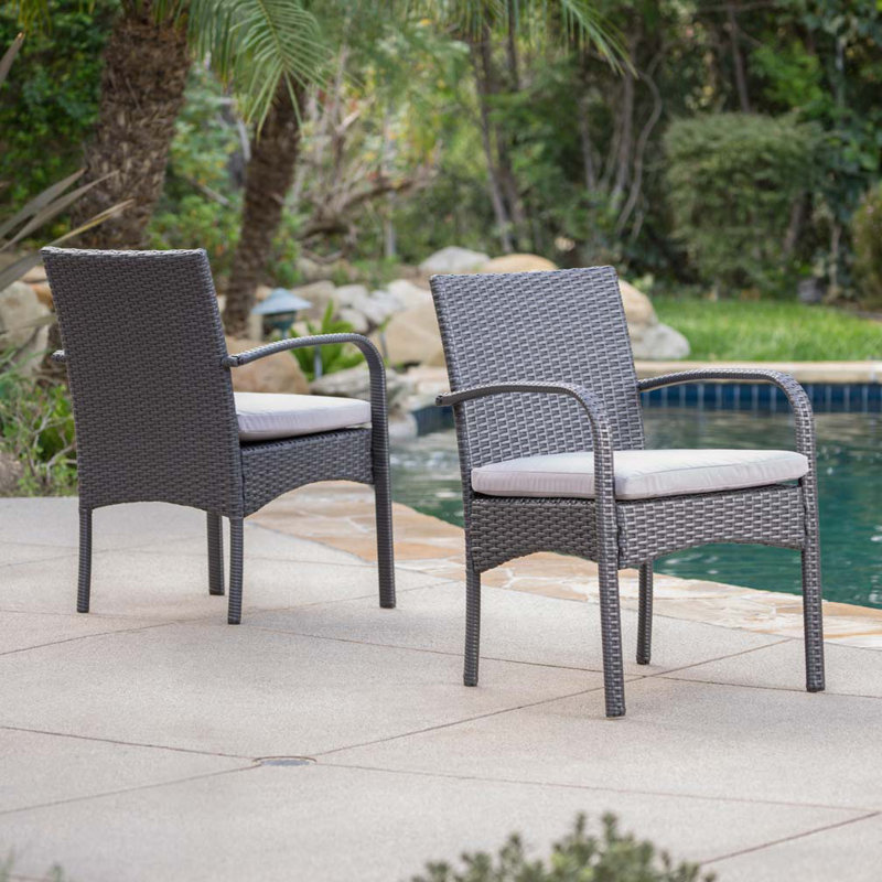 Outdoor Wicker Rattan Club Chair, Gray