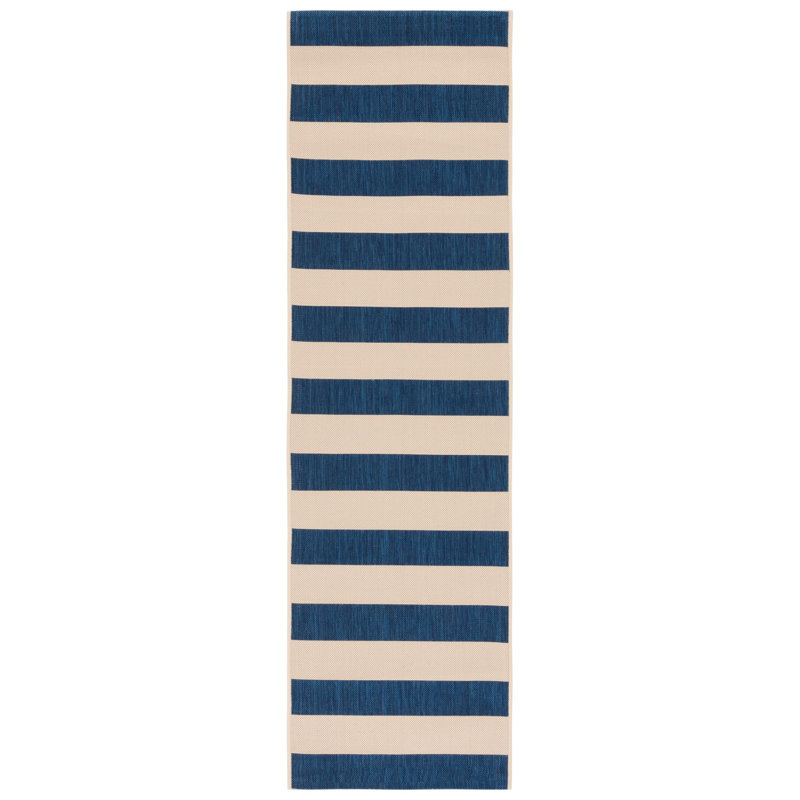 Omarion Performance Striped Indoor/Outdoor Area Rug, Runner 2'3" x 8'