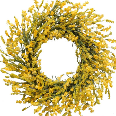 Couronne de fleurs jaune pour porte d'entrée