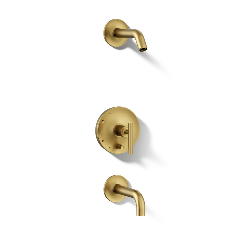 Robinet de douche Purist, Laiton brossé moderne éclatant, Levier