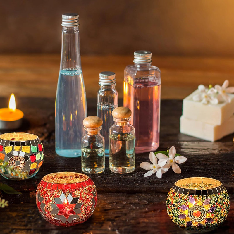 Handmade Mosaic Glass Tea Candle Holder
