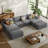 Mariyan Nathasa Modern Boneless U-Shaped Sectional With Deep Seats, Corduroy Upholstery Modular Sofa And No Assembly-1782197027