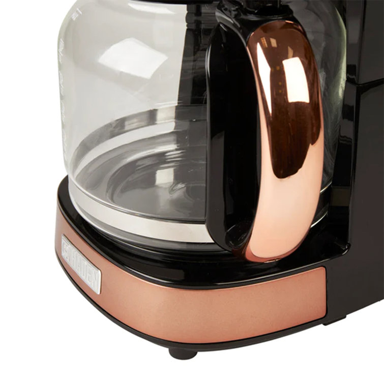 Haden Heritage 12-Cup Programmable Drip Coffee Maker - Black/Copper
