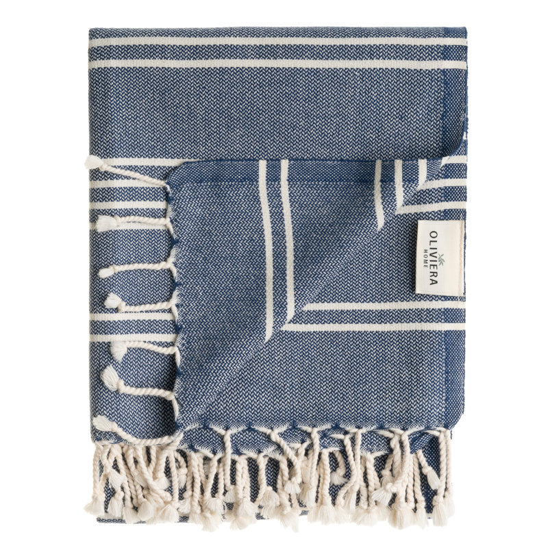 Ensemble de 4 serviettes en coton Essential, Marine