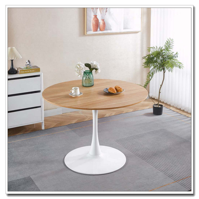 42.1" Dining Table, White+Light Oak