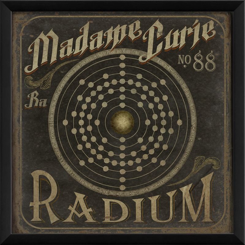 Madame Curie Radium Radioactive Element Giclee Print with Wooden Frame