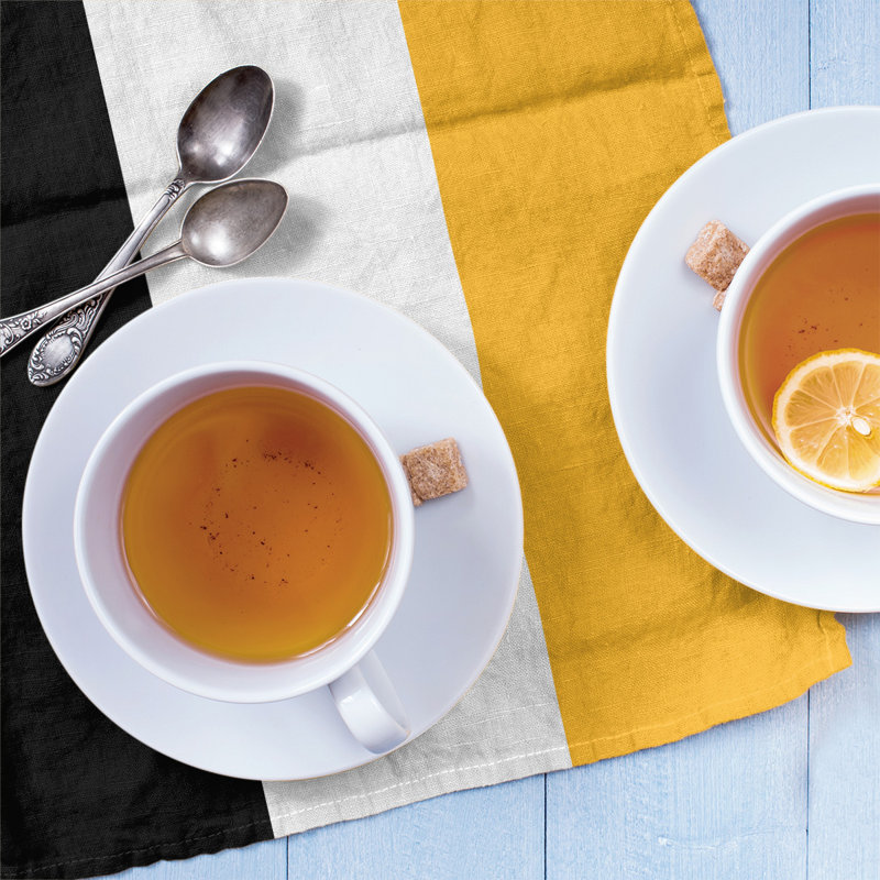 Stripe Tea Towel Kitchen Towel, Cotton Twill, Black/White/Gold Baseball