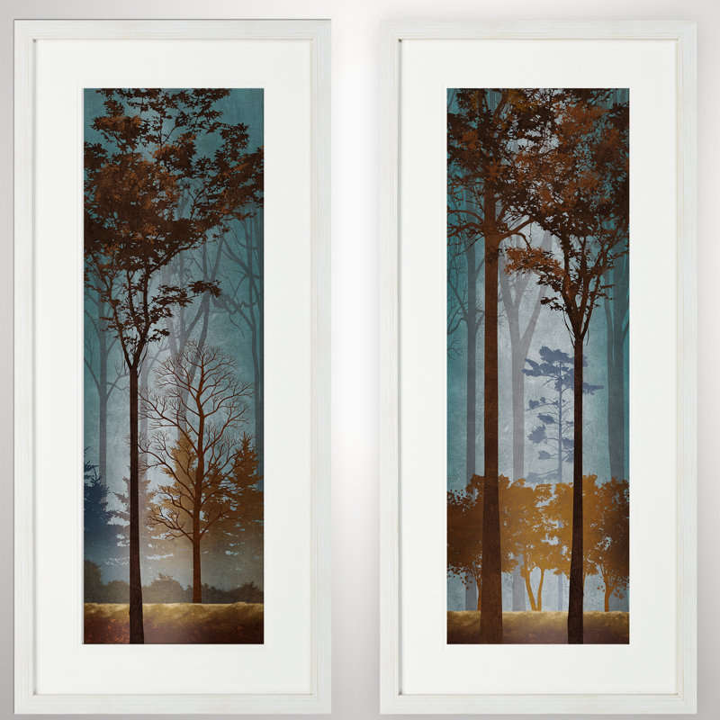 « décoloration au crépuscule », ensemble de 2 reproductions d’art encadrées, Blanc