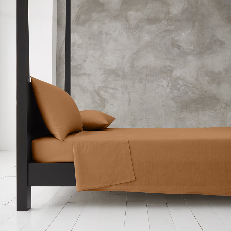Adara Cotton Blend Plain Dyed Flat Sheet | Luxury Breathable Easy to Care Elegant Bedding for Ultimate Comfort, Kingsize (5')
