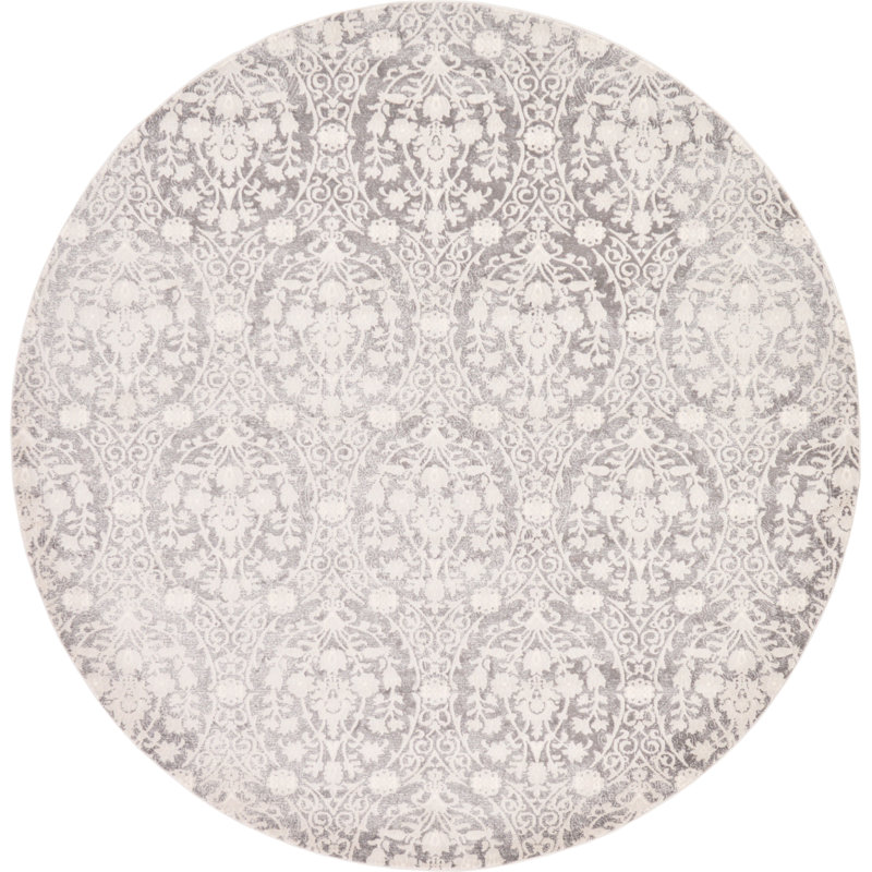 Teadora Floral Indoor Rug, Round 8'