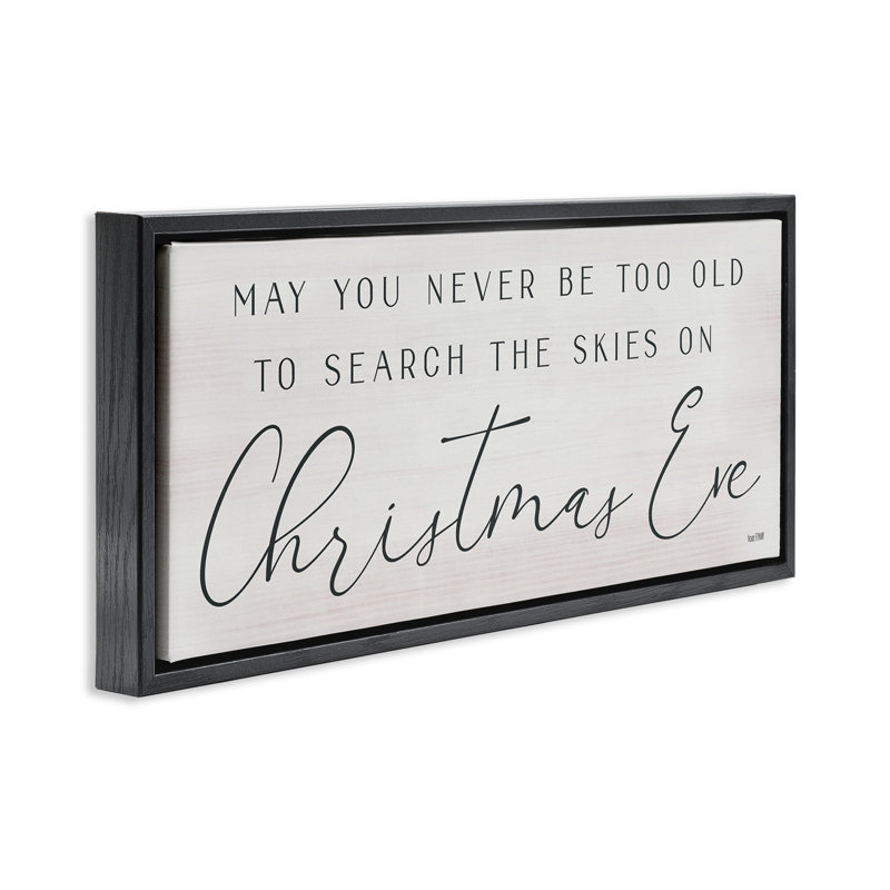 Sentiment de Noël inspirant, H 11 po x l 25 po, Cadre flottant noir de jais